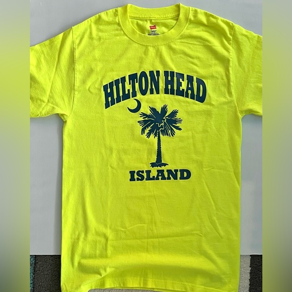 HILTON HEAD ISLAND YOUTH SHIRT SIZE SMALL—NEW—NEON & COOL—GOLF/ VACATION SHIRT - Picture 7 of 11